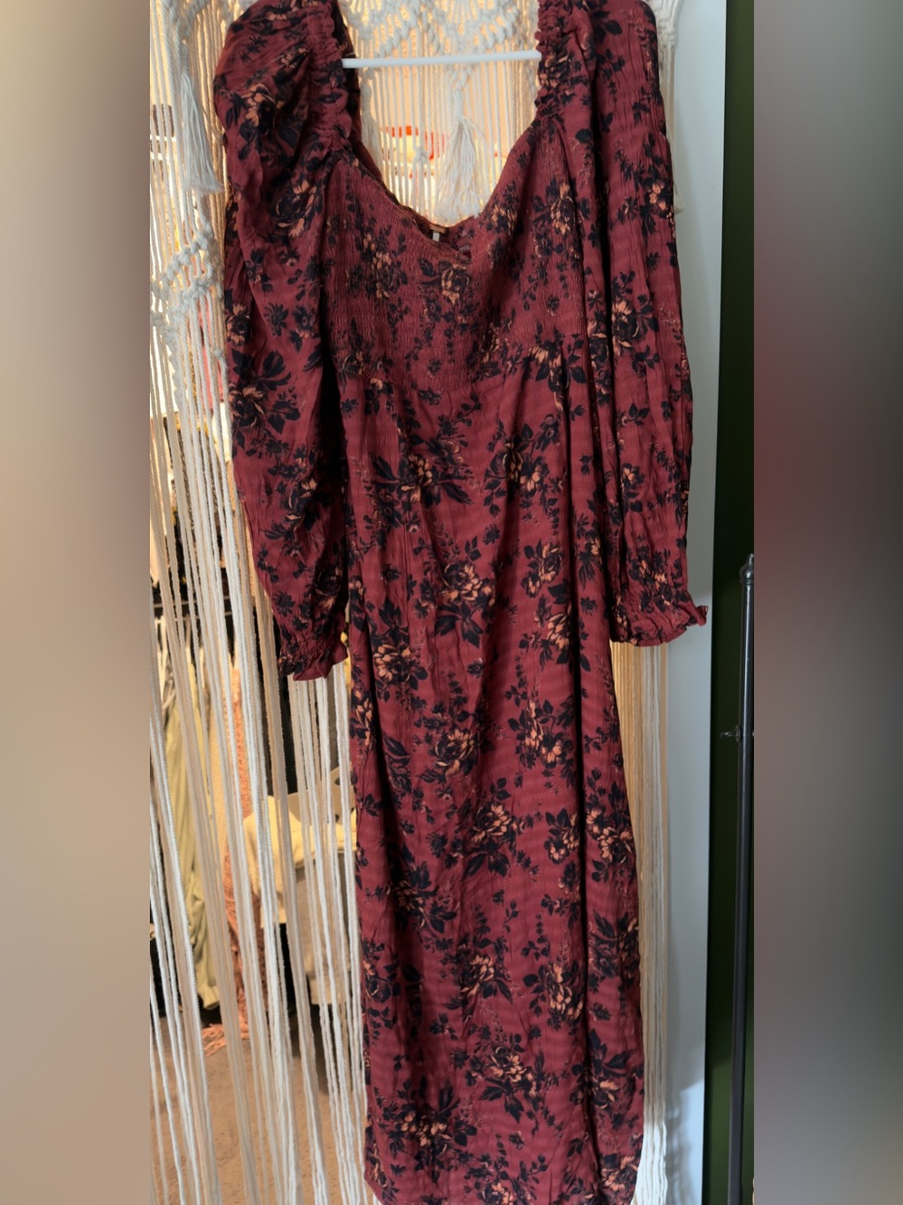 Free People Rust Floral Long-Sleeve Maxi Dress - Picture 7 of 7
